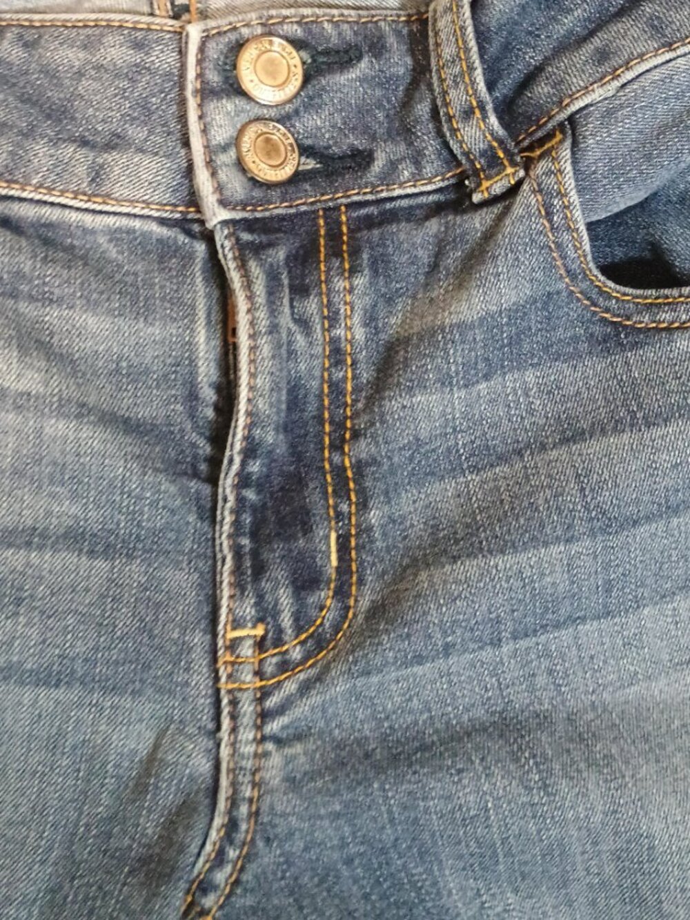 American Eagle/Artist Jeans/Womens 8 Long Blue Low Rise Flare Bootcut Y2K Festiv - Picture 4 of 11